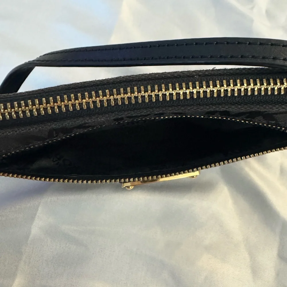 Michael Kors Jet Set Black Logo Canvas Wristlet Small